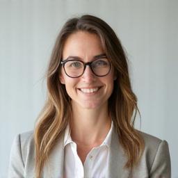 Retrato profesional de la Profesora Emily White con expresión amigable