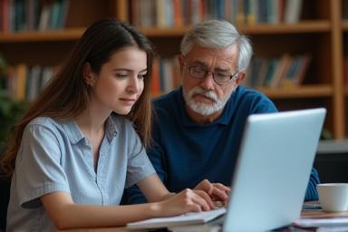 Estudiante recibiendo tutoría privada con un profesor en una biblioteca, mostrando atención personalizada.